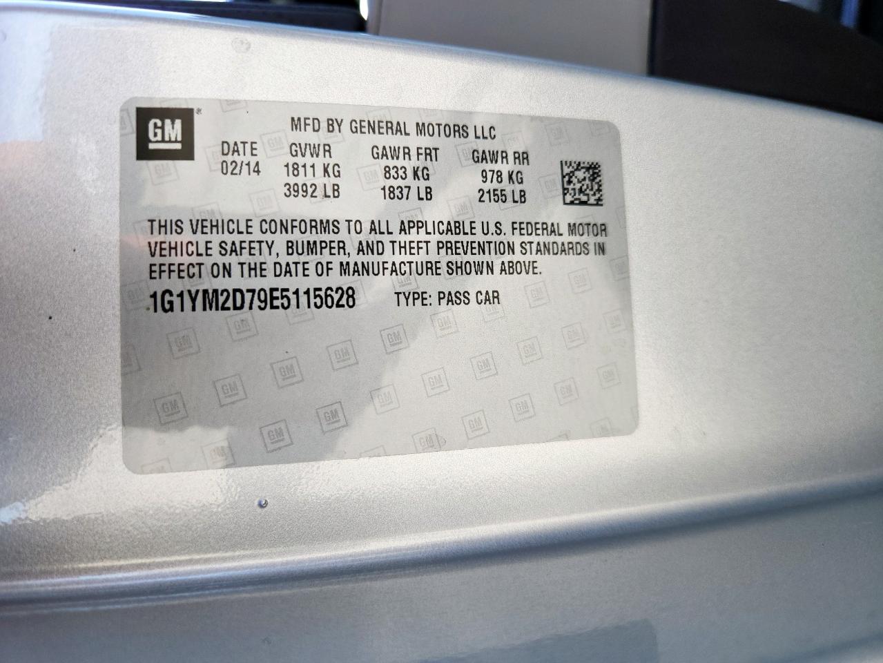 1g1ym2d79e5115628 1G1YM2D79E5115628 2014 Chevrolet Corvette Stingray Z51 3Lt