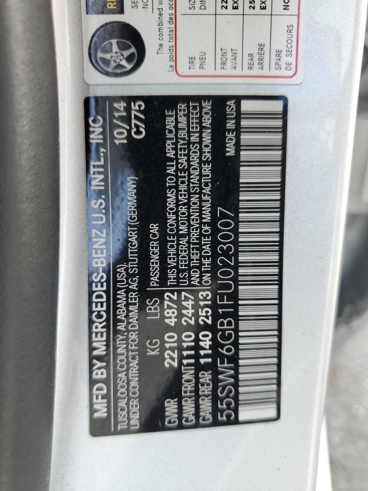 2015 Mercedes-Benz C 400 4Matic VIN: 55SWF6GB1FU023007 Lot: 62494415