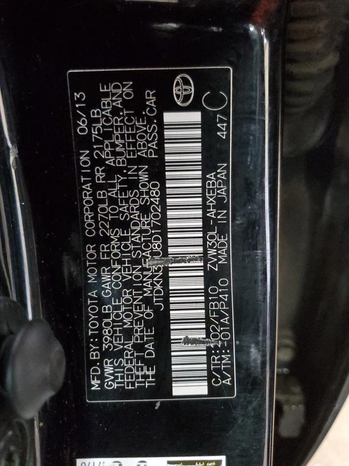 2013 Toyota Prius VIN: JTDKN3DU8D1702480 Lot: 62719045