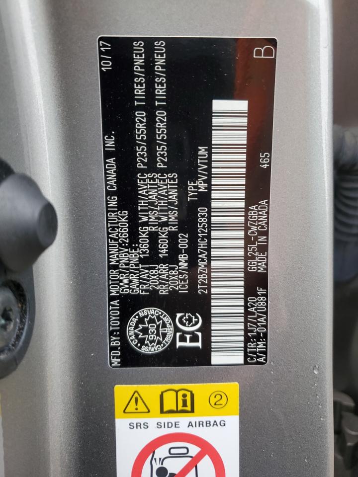 2017 Lexus Rx 350 Base VIN: 2T2BZMCA7HC125830 Lot: 60302325