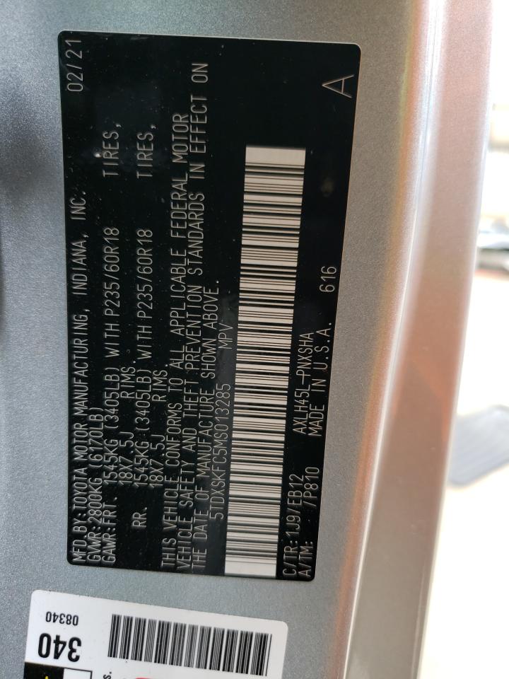 2021 Toyota Sienna Xse VIN: 5TDXSKFC5MS013285 Lot: 60474855