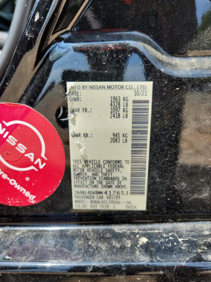 NISSAN ALTIMA 2021 VIN 1N4BL4DV8MN417653 zdjęcie 12