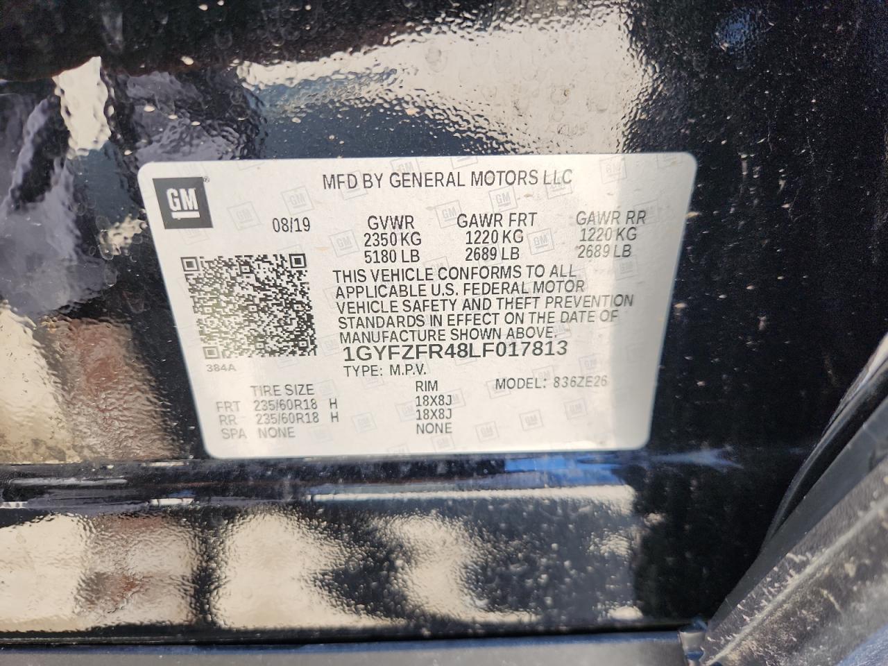 2020 Cadillac Xt4 Sport VIN: 1GYFZFR48LF017813 Lot: 61940945