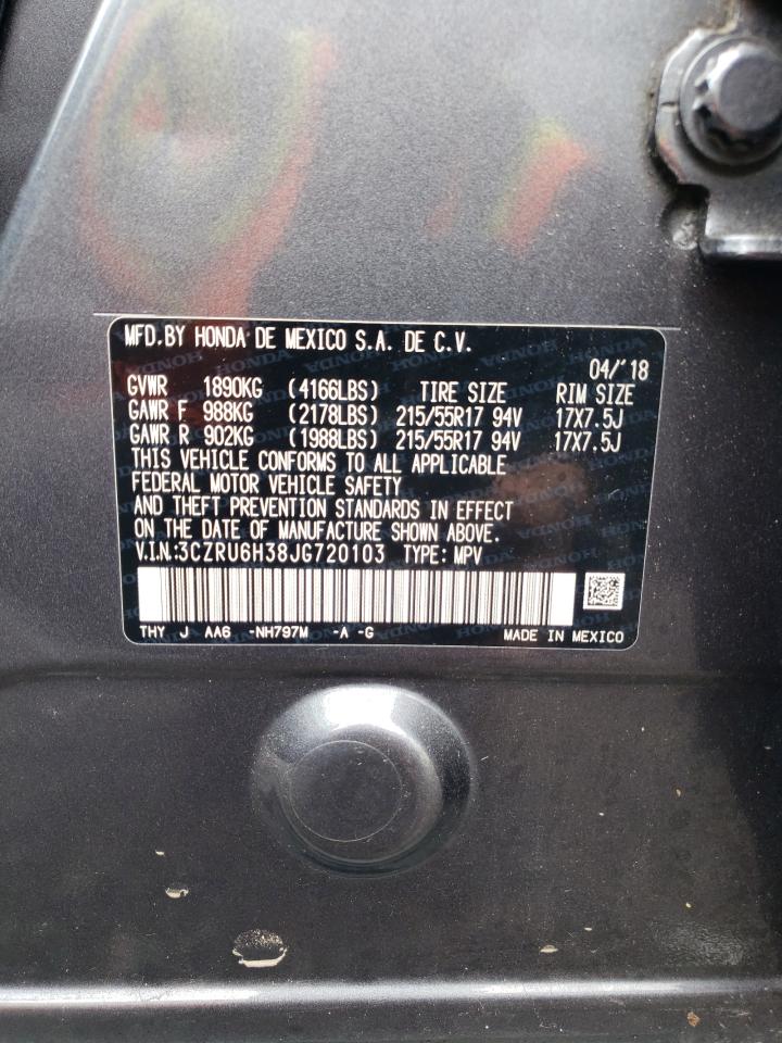 2018 Honda Hr-V Lx VIN: 3CZRU6H38JG720103 Lot: 59815495