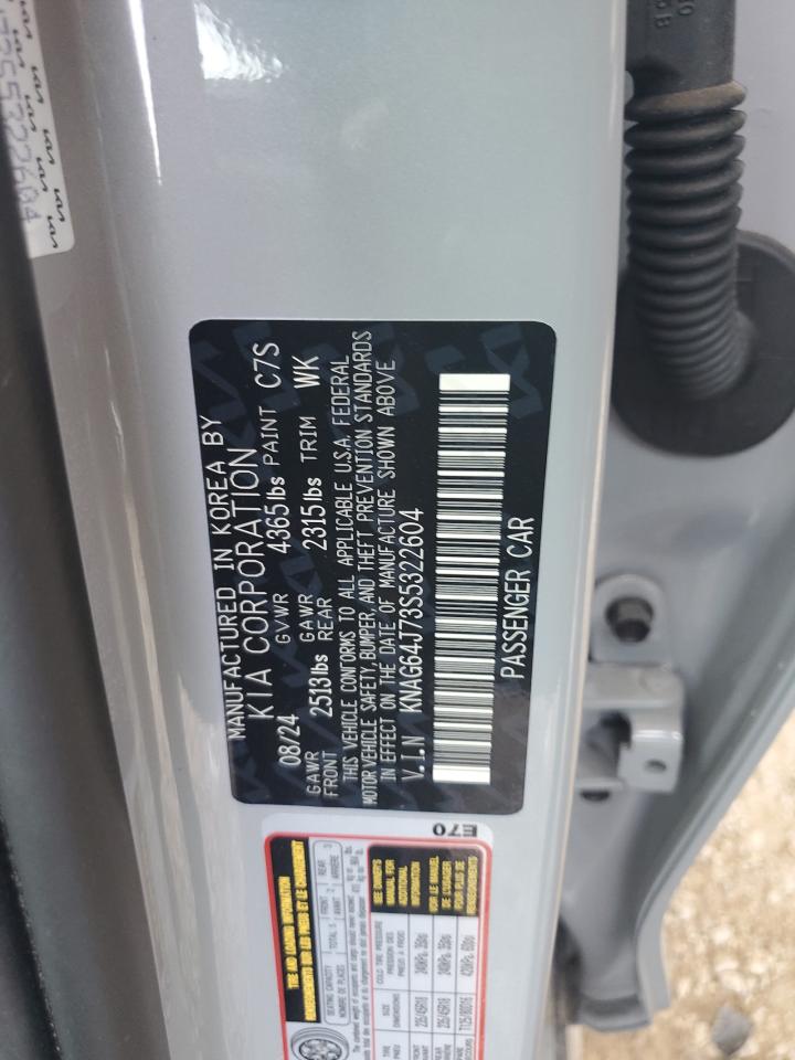 2025 Kia K5 Gt Line VIN: KNAG64J73S5322604 Lot: 60198795