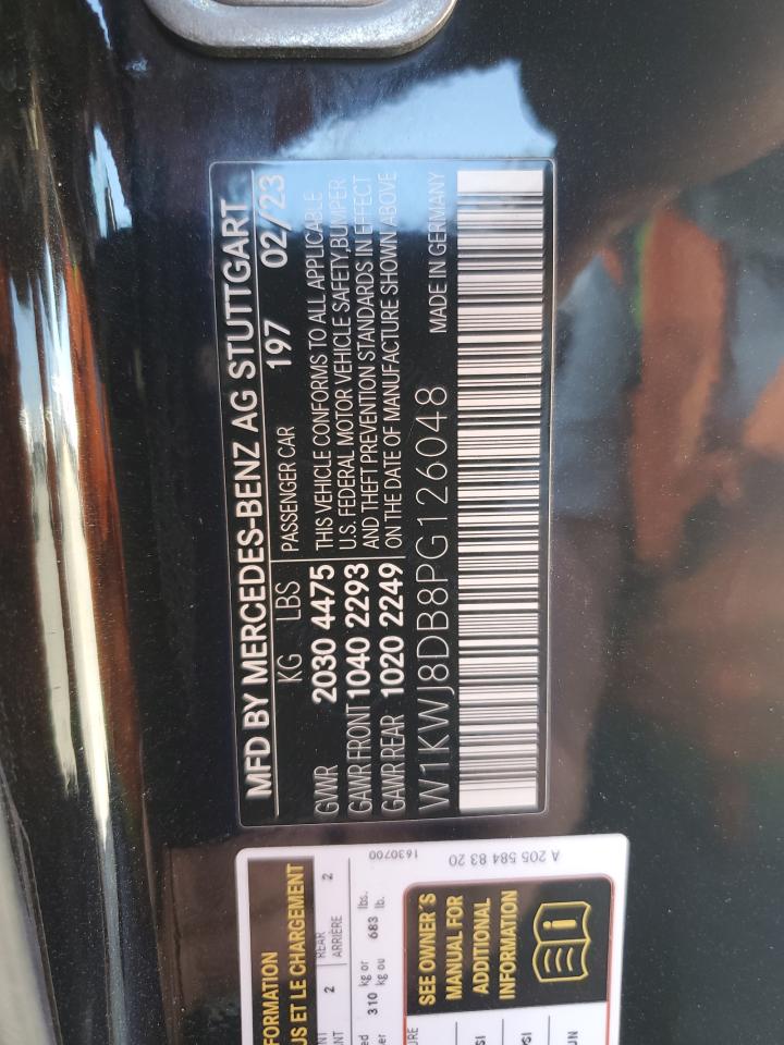 2023 Mercedes-Benz C 300 VIN: W1KWJ8DB8PG126048 Lot: 60347215