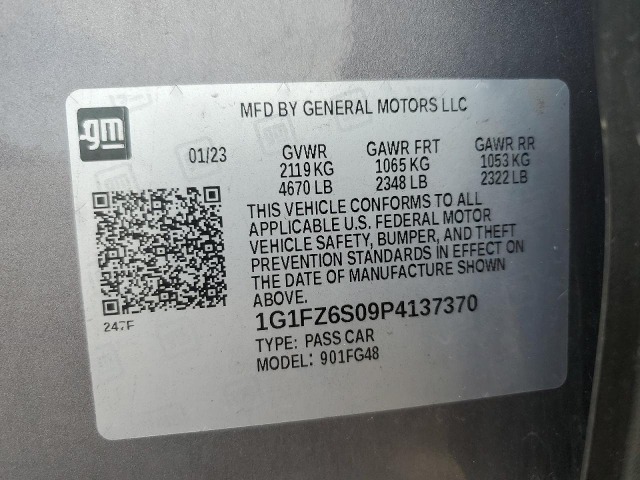 2023 Chevrolet Bolt Euv Premier VIN: 1G1FZ6S09P4137370 Lot: 61404125