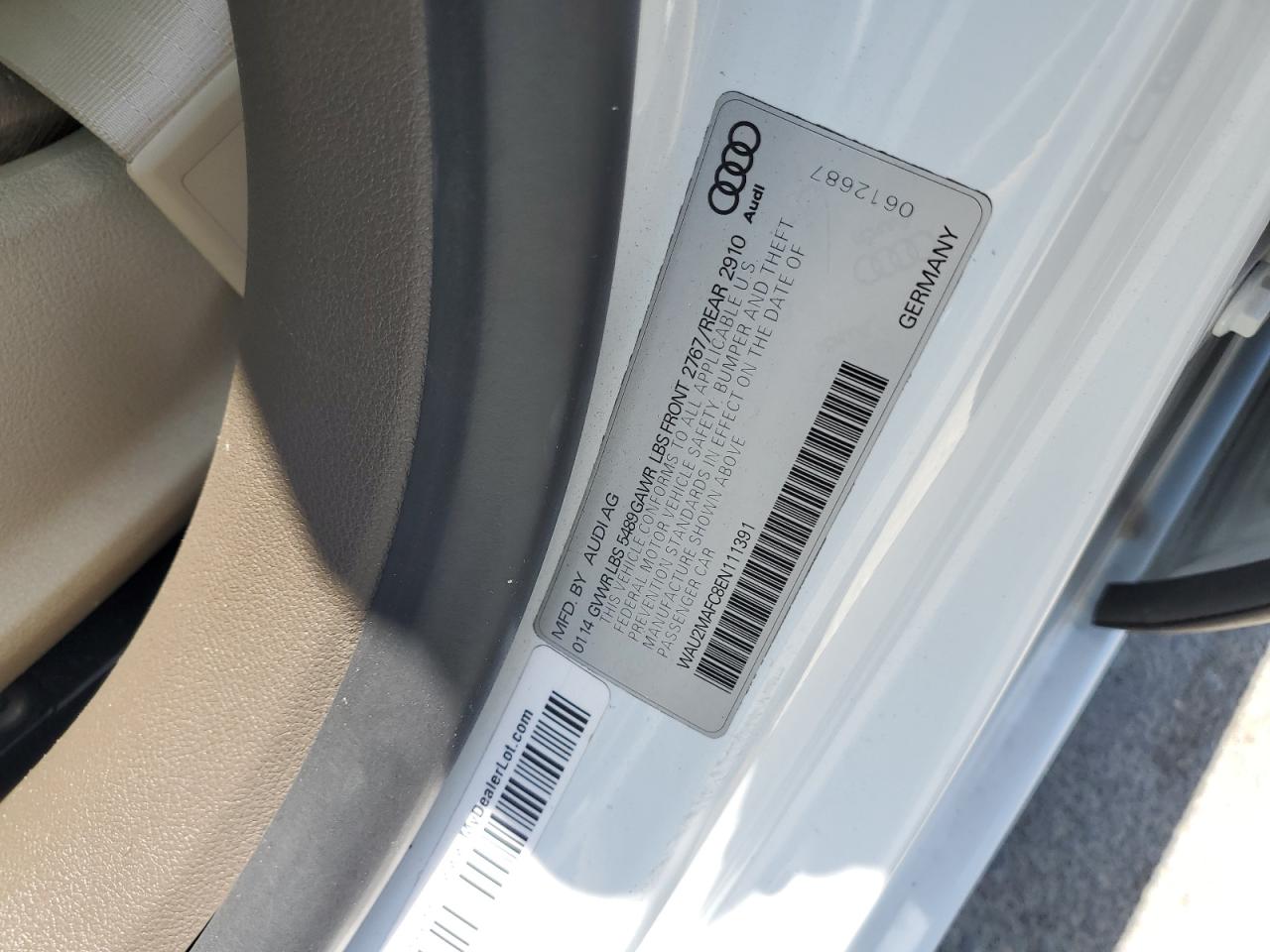 2014 Audi A7 Prestige VIN: WAU2MAFC8EN111391 Lot: 60992685