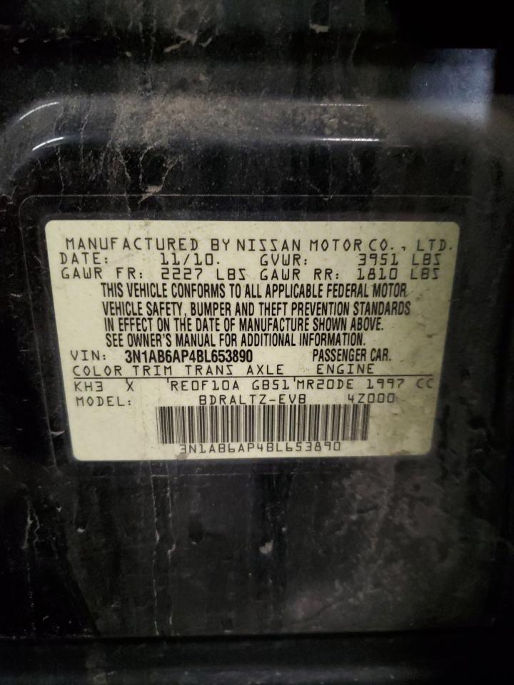 2011 Nissan Sentra 2.0 VIN: 3N1AB6AP4BL653890 Lot: 61950315