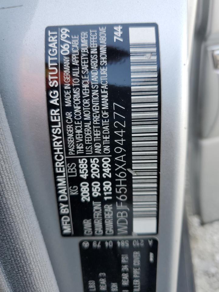 1999 Mercedes-Benz E 320 VIN: WDBJF65H6XA944277 Lot: 62394415