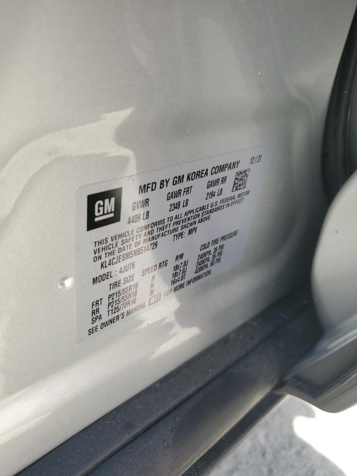 2022 Buick Encore Preferred VIN: KL4CJESM5NB514729 Lot: 60608005