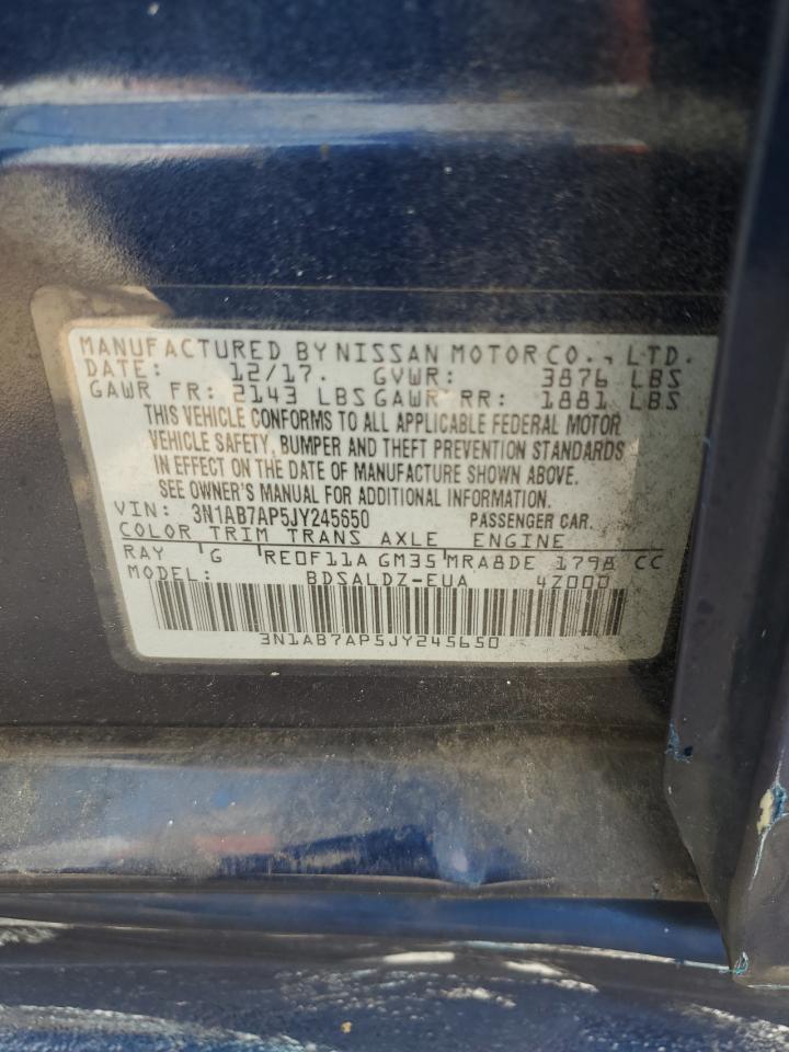 NISSAN SENTRA 2018 VIN 3N1AB7AP5JY245650 photo 12