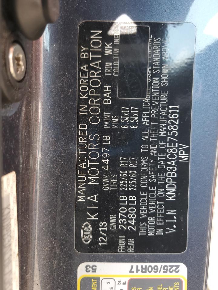 2014 Kia Sportage Base VIN: KNDPB3AC8E7582611 Lot: 61620415
