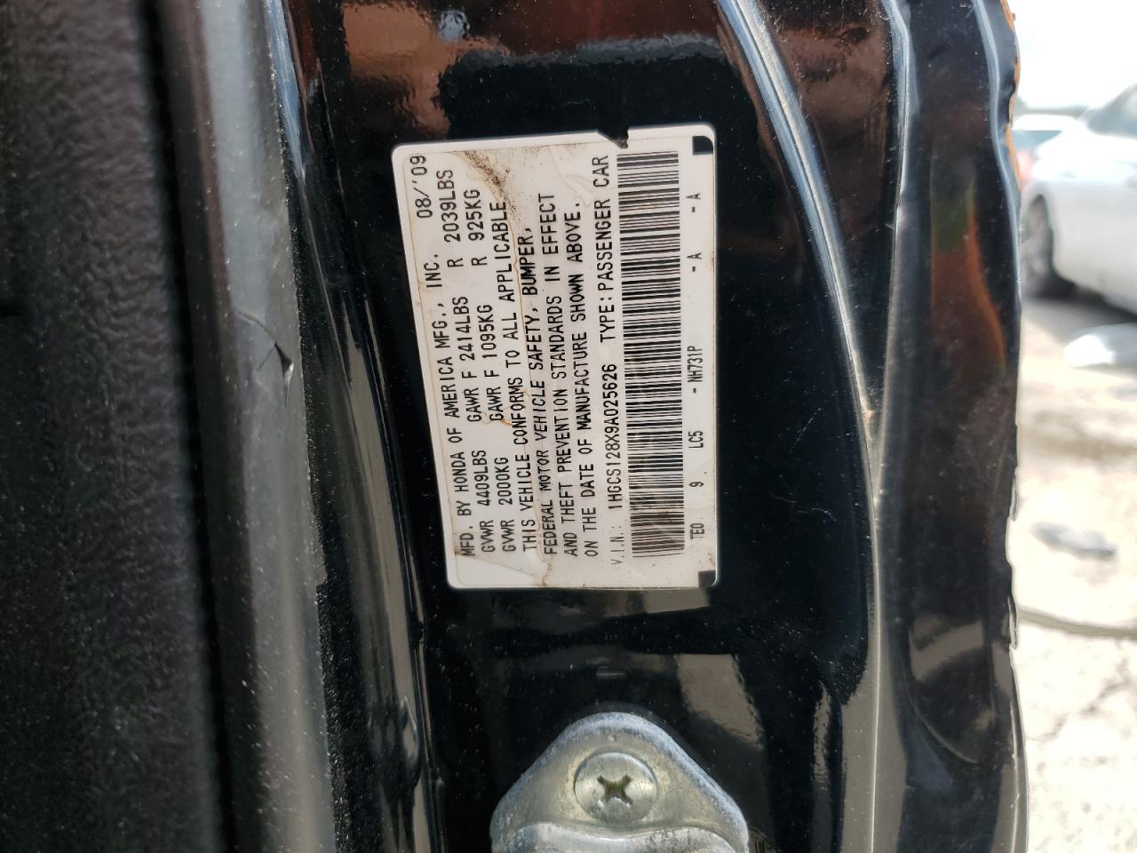 2009 Honda Accord Exl VIN: 1HGCS128X9A025626 Lot: 62898745