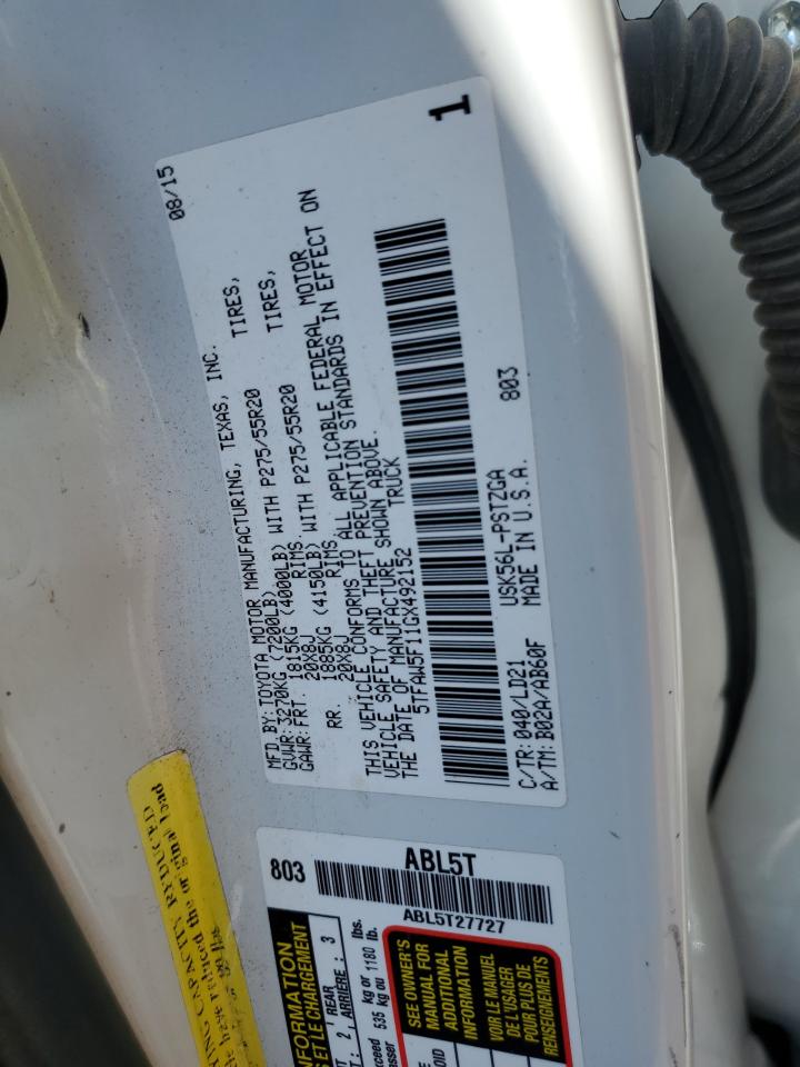 5TFAW5F11GX492152 TOYOTA TUNDRA 2016