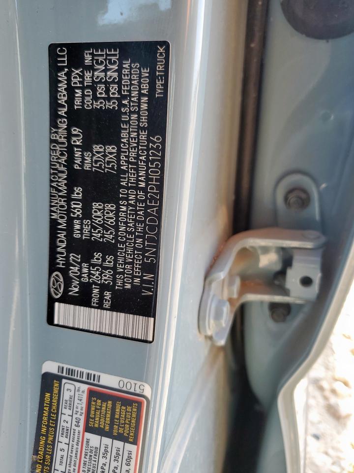 2023 Hyundai Santa Cruz Sel VIN: 5NTJCDAE2PH051236 Lot: 60336635