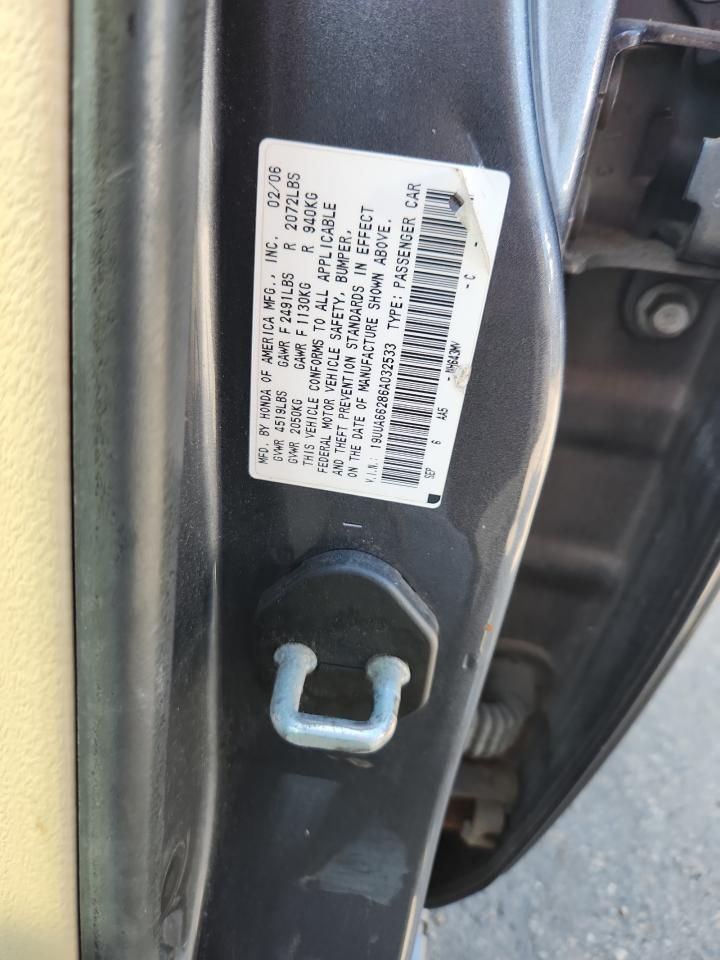2006 Acura 3.2Tl VIN: 19UUA66286A032533 Lot: 62756465