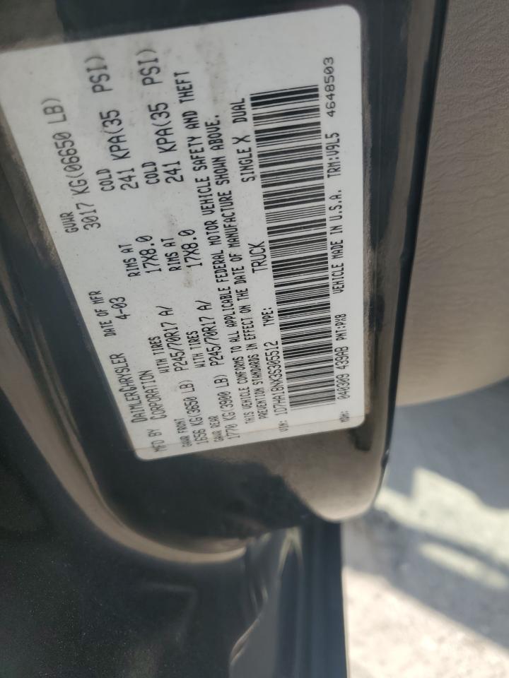 2003 Dodge Ram 1500 St VIN: 1D7HA18NX3S305512 Lot: 62182075