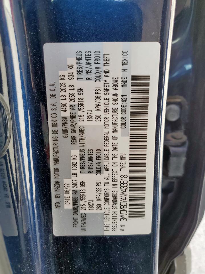 2022 Mazda Cx-30 Premium VIN: 3MVDMBDY4NM433518 Lot: 62150025