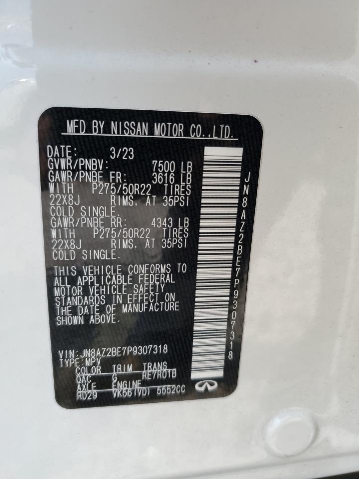 2023 Infiniti Qx80 Sensory VIN: JN8AZ2BE7P9307318 Lot: 62018895
