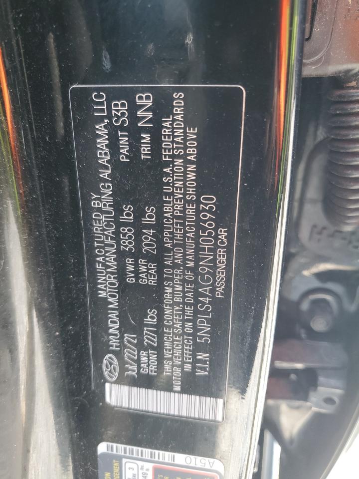 2022 Hyundai Elantra Sel VIN: 5NPLS4AG9NH056930 Lot: 62419755
