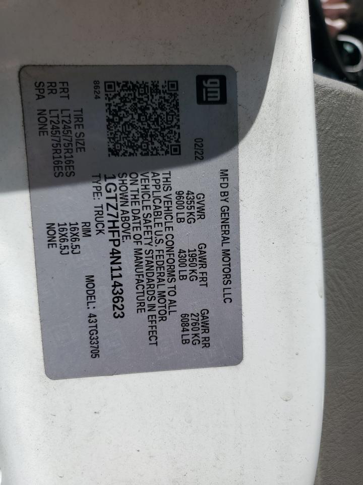 2022 GMC Savana G3500 VIN: 1GTZ7HFP4N1143623 Lot: 57493805