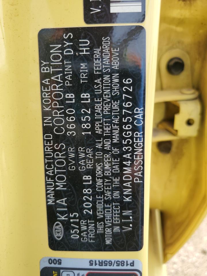 2016 Kia Rio Lx VIN: KNADM4A35G6576726 Lot: 62191575