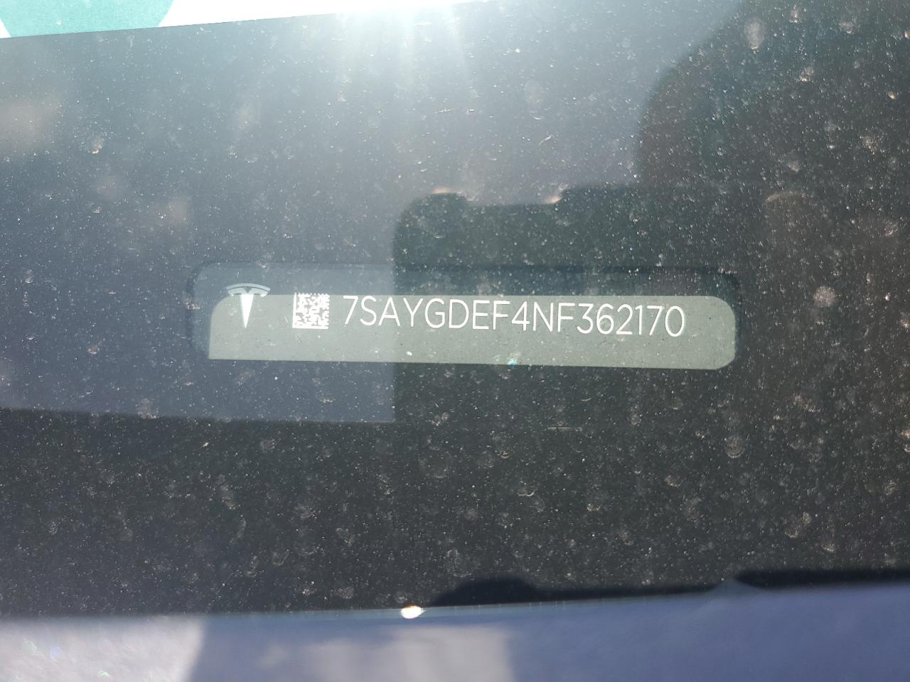 2022 Tesla Model Y VIN: 7SAYGDEF4NF362170 Lot: 62763725