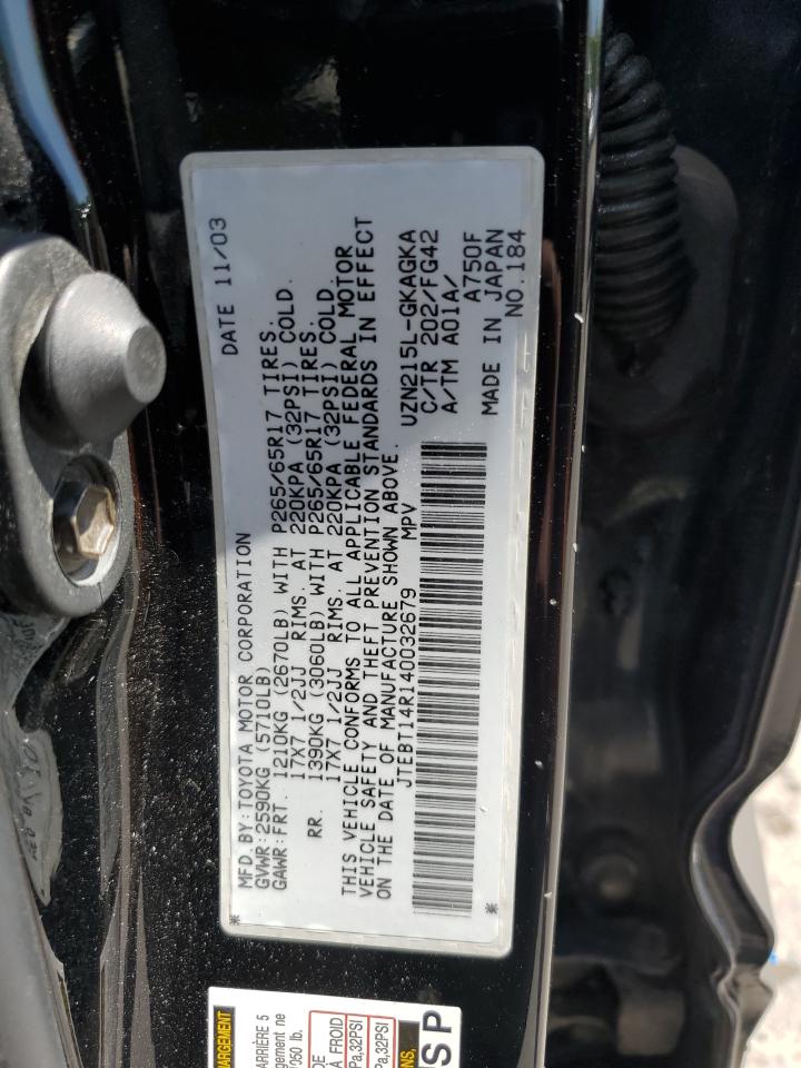 2004 Toyota 4Runner Sr5 VIN: JTEBT14R140032679 Lot: 62515895
