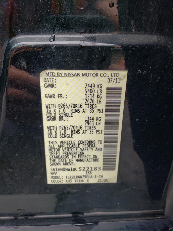 2011 Nissan Xterra Off Road VIN: 5N1AN0NW1BC522183 Lot: 60157835