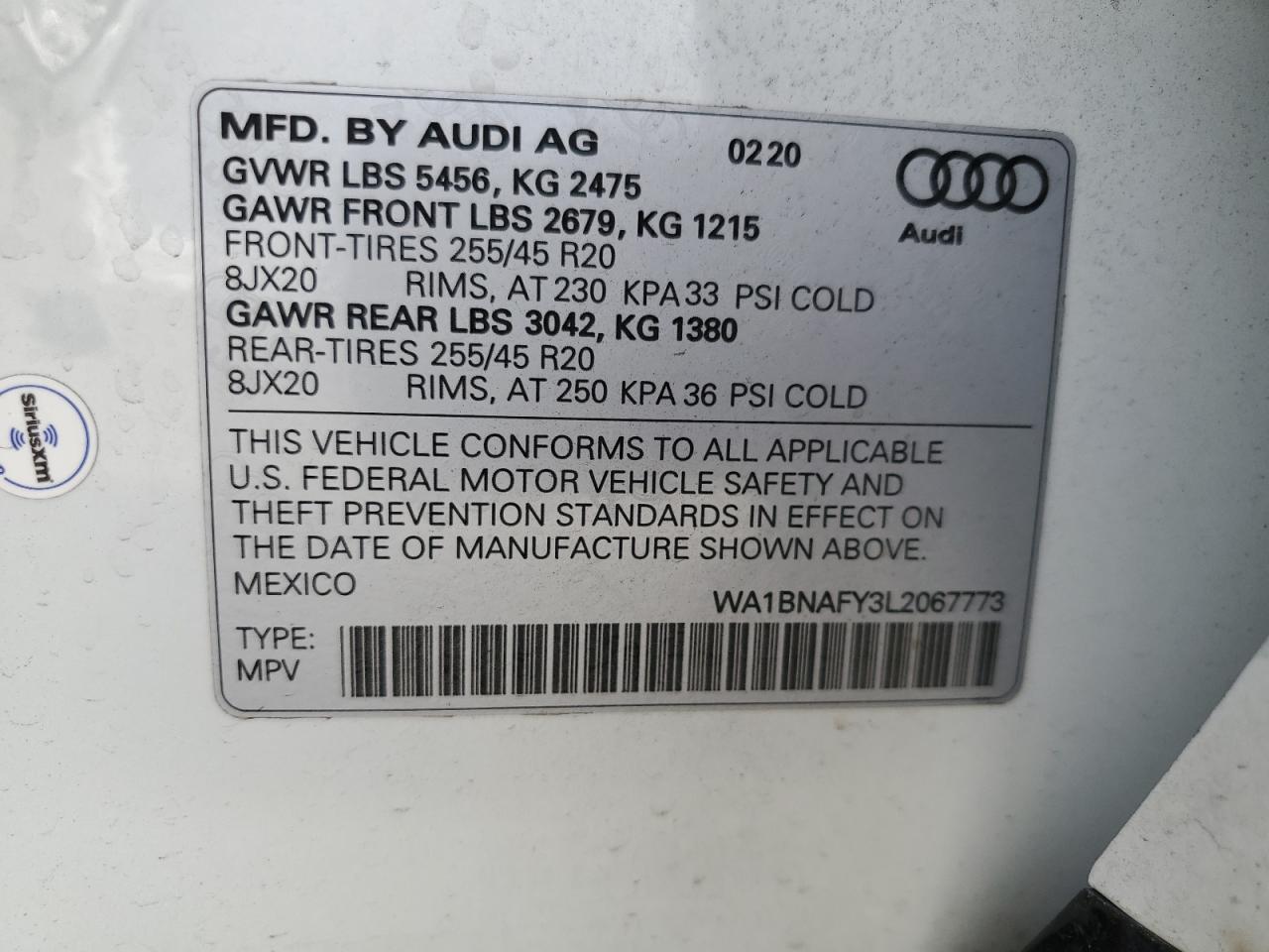 AUDI Q5 2020 VIN WA1BNAFY3L2067773 zdjęcie 13
