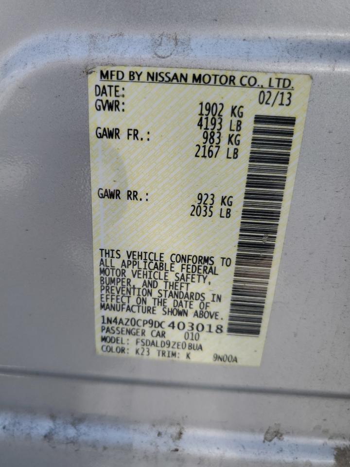 2013 Nissan Leaf S VIN: 1N4AZ0CP9DC403018 Lot: 62382065