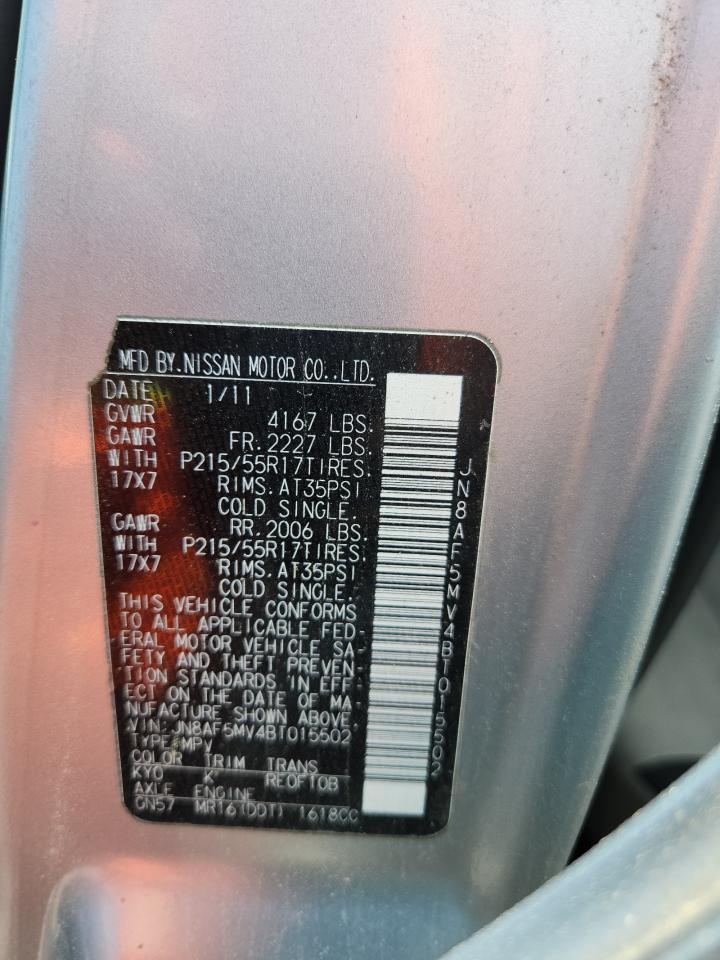 2011 Nissan Juke S VIN: JN8AF5MV4BT015502 Lot: 69456075