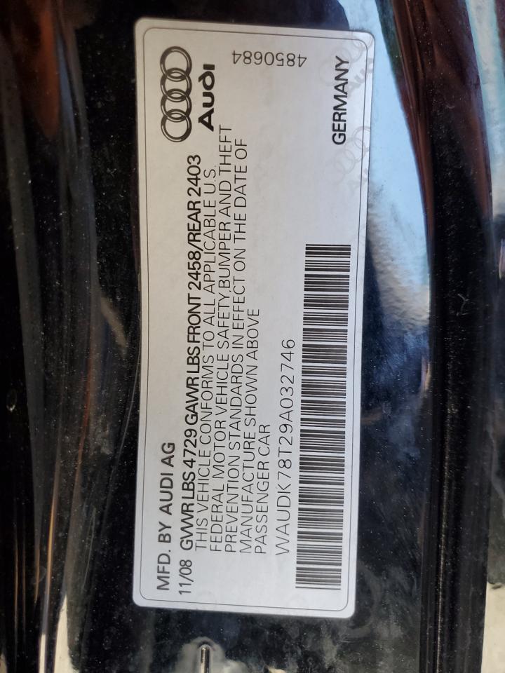 2009 Audi A5 Quattro VIN: WAUDK78T29A032746 Lot: 62962555