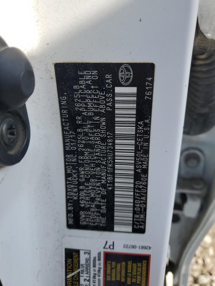 2017 Toyota Camry Le VIN: 4T1BF1FK5HU734817 Lot: 60673535