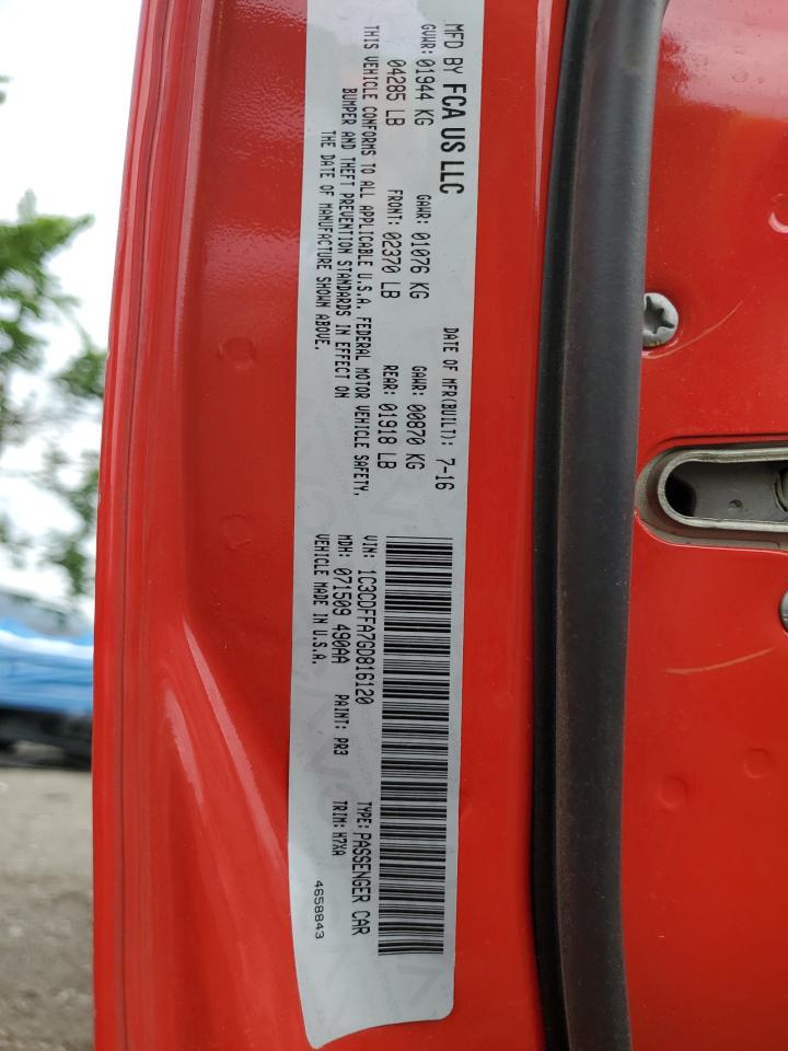 2016 Dodge Dart Sxt Sport VIN: 1C3CDFFA7GD816120 Lot: 61449605