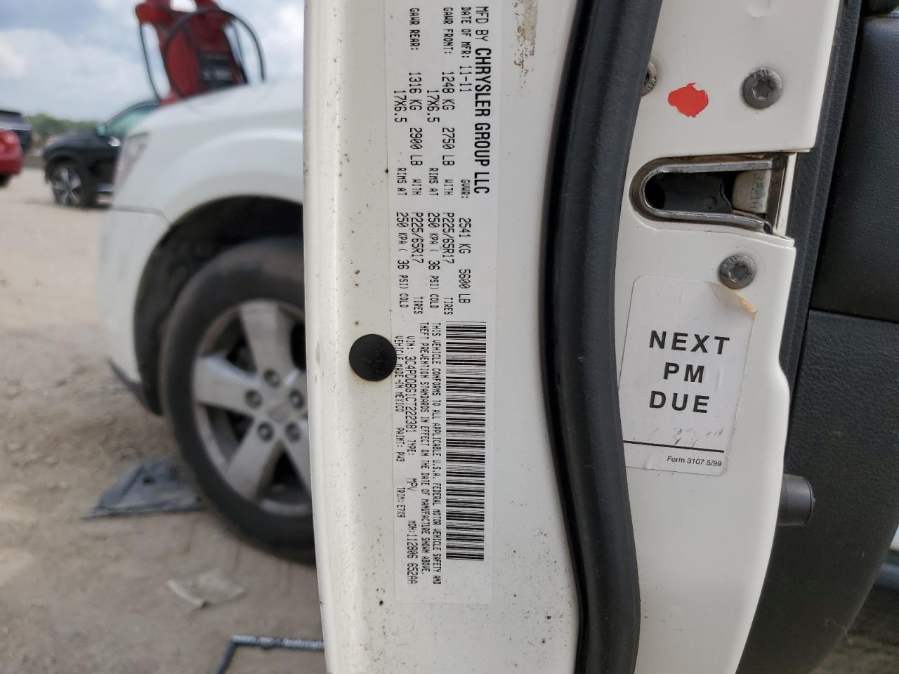 2012 Dodge Journey Sxt VIN: 3C4PDDBG1CT222381 Lot: 60794015