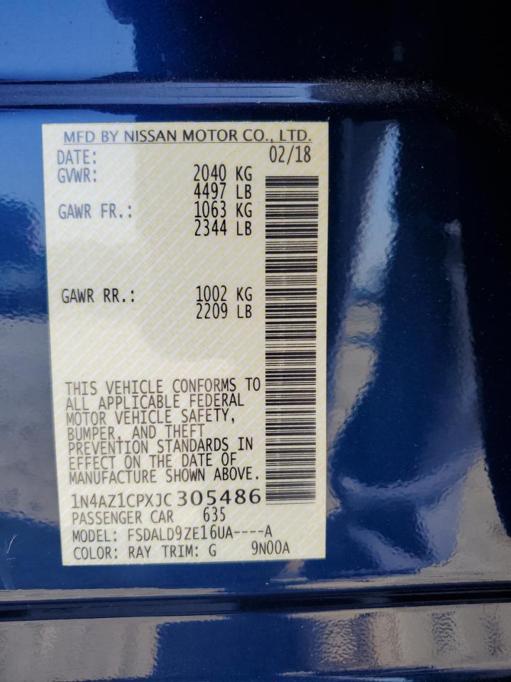 2018 Nissan Leaf S VIN: 1N4AZ1CPXJC305486 Lot: 61610015