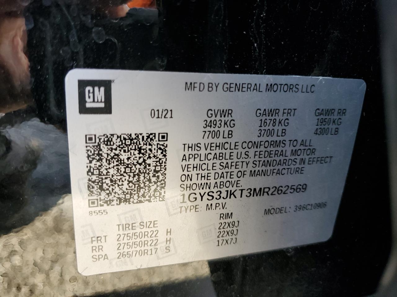 2021 Cadillac Escalade Esv Luxury VIN: 1GYS3JKT3MR262569 Lot: 60621875