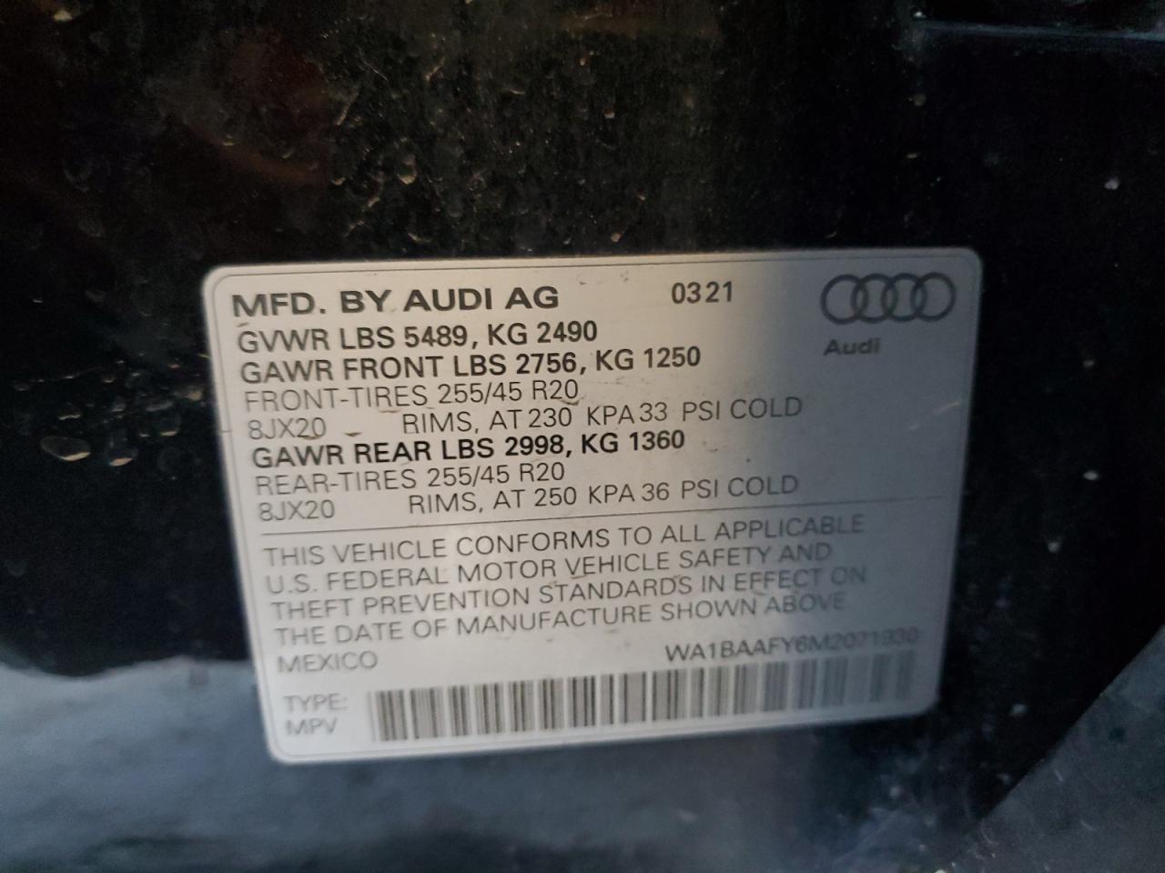 2021 Audi Q5 Premium Plus VIN: WA1BAAFY6M2071930 Lot: 62777725