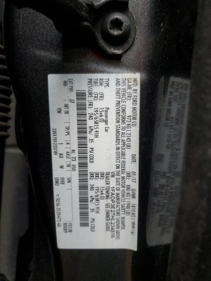 2017 Ford Focus S VIN: 1FADP3E27HL234516 Lot: 62762795
