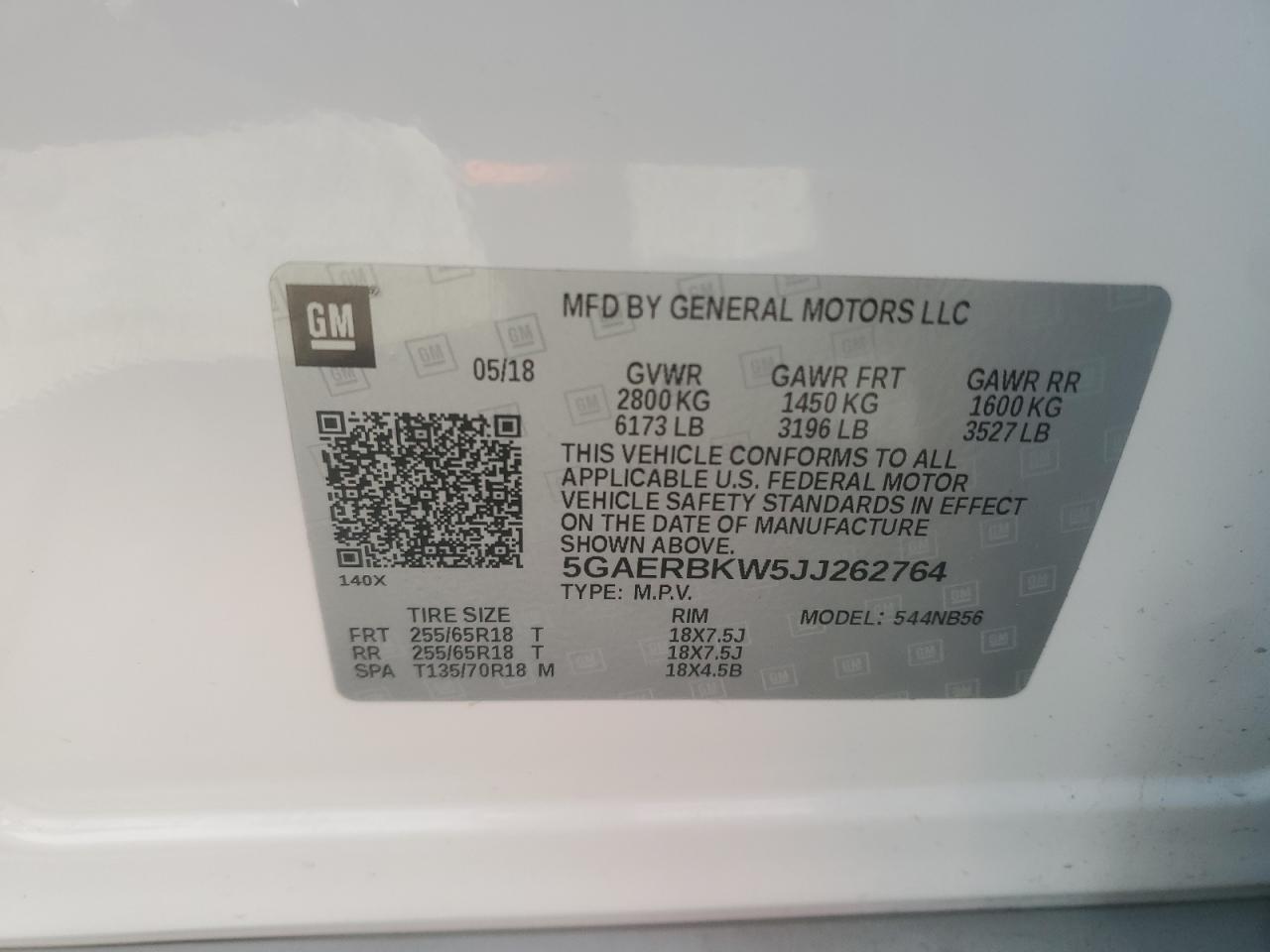 2018 Buick Enclave Essence VIN: 5GAERBKW5JJ262764 Lot: 59898635