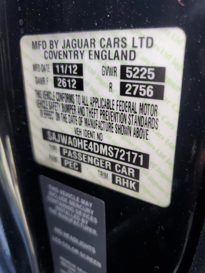 2013 Jaguar Xf Supercharged VIN: SAJWA0HE4DMS72171 Lot: 62009765