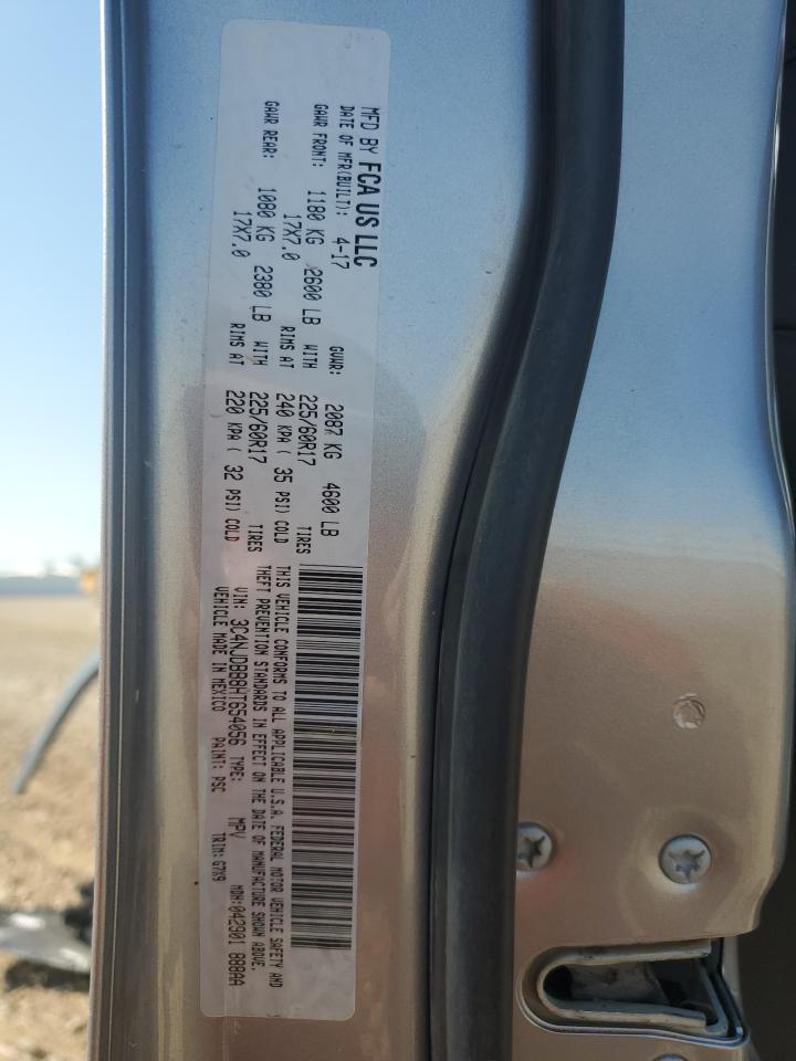 2017 Jeep Compass Latitude VIN: 3C4NJDBB8HT654056 Lot: 61435465