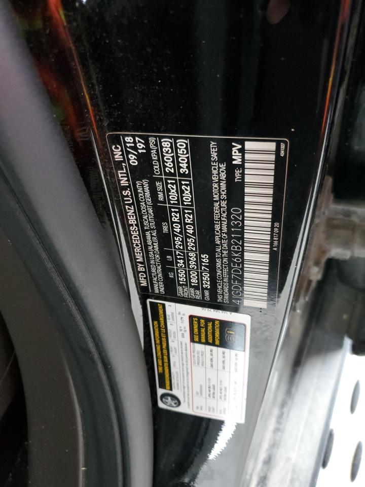 2019 Mercedes-Benz Gls 550 4Matic VIN: 4JGDF7DE6KB211320 Lot: 61063535