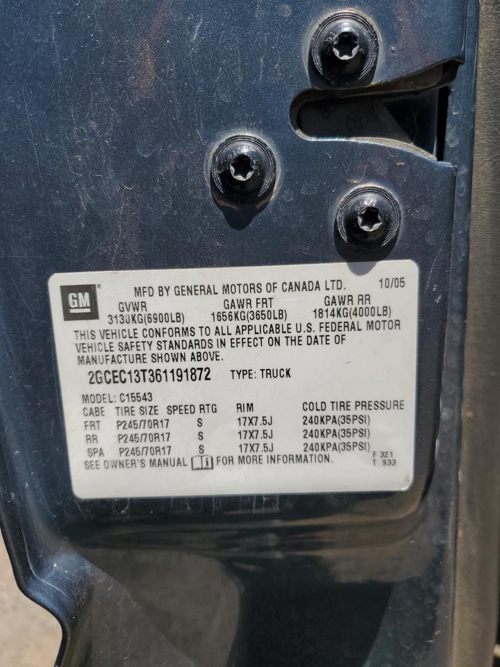 2006 Chevrolet Silverado C1500 VIN: 2GCEC13T361191872 Lot: 59153655