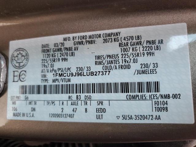 2020 FORD ESCAPE TITANIUM  