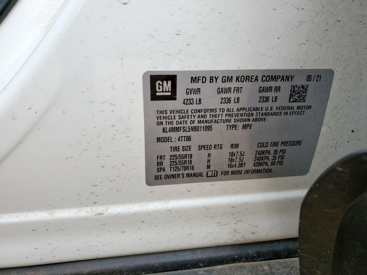 2022 Buick Encore Gx Essence VIN: KL4MMFSL5NB011095 Lot: 61871745