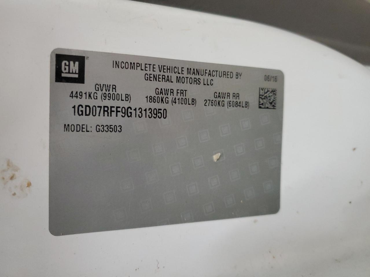 2016 GMC Savana Cutaway G3500 VIN: 1GD07RFF9G1313950 Lot: 60269395