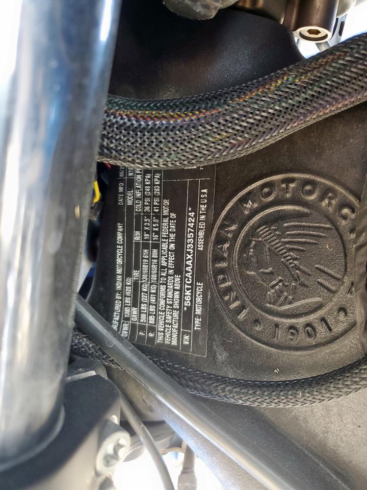 INDIAN MOTORCYCLE CO. MOTORCYCLE 2018 VIN 56KTCAAAXJ3357424 фото 9